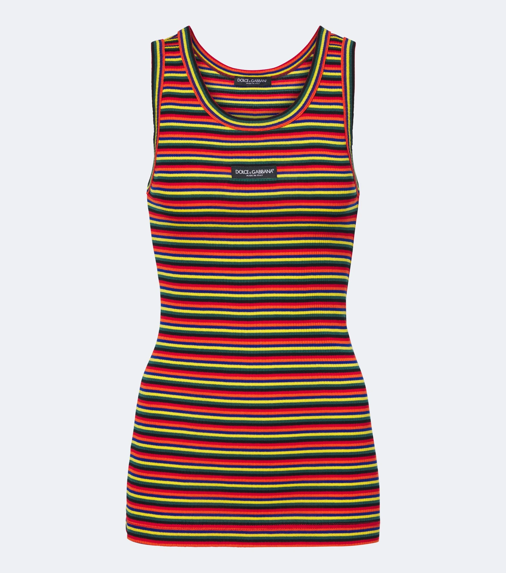 Knitted striped cotton tank top - 1