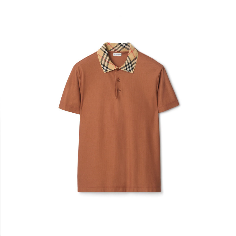 Check Collar Cotton Polo Shirt 1