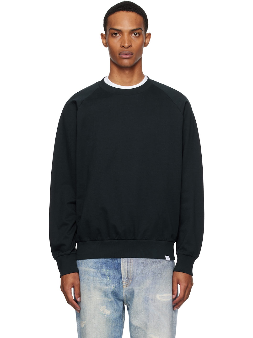 Navy Marten Relaxed Raglan Light Sweatshirt - 1