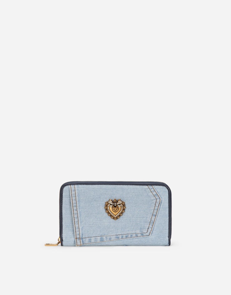 Zip-around Devotion wallet in patchwork denim - 1