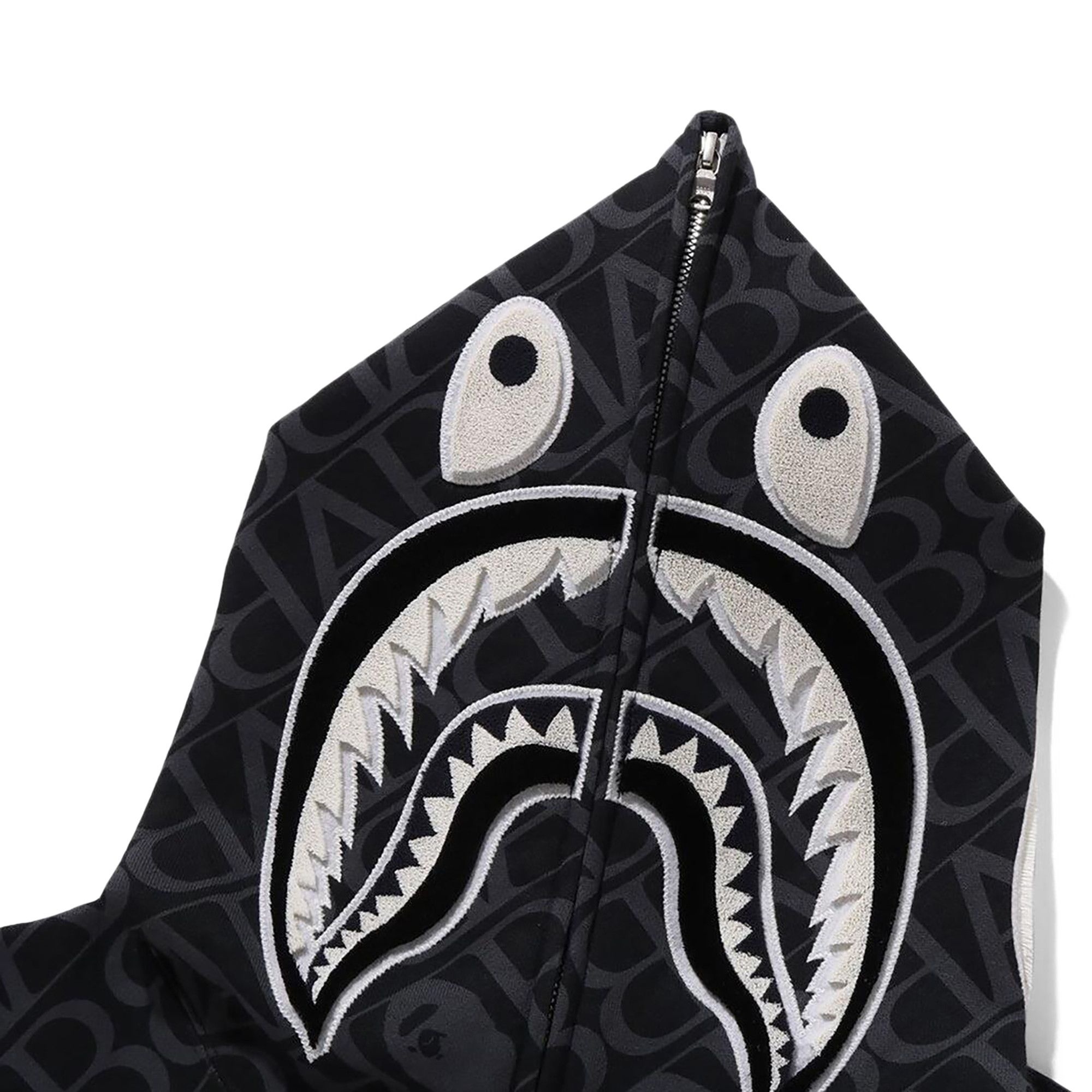 BAPE Sport Monogram Shark Hoodie 'Black' - 3