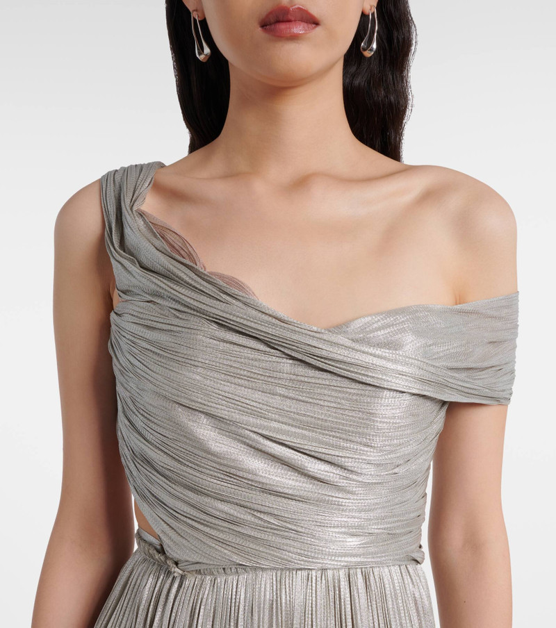 Serene asymmetric silk mousseline gown 4