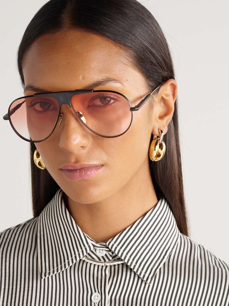 JACQUES MARIE MAGE Daido aviator-style titanium sunglasses Black outlook