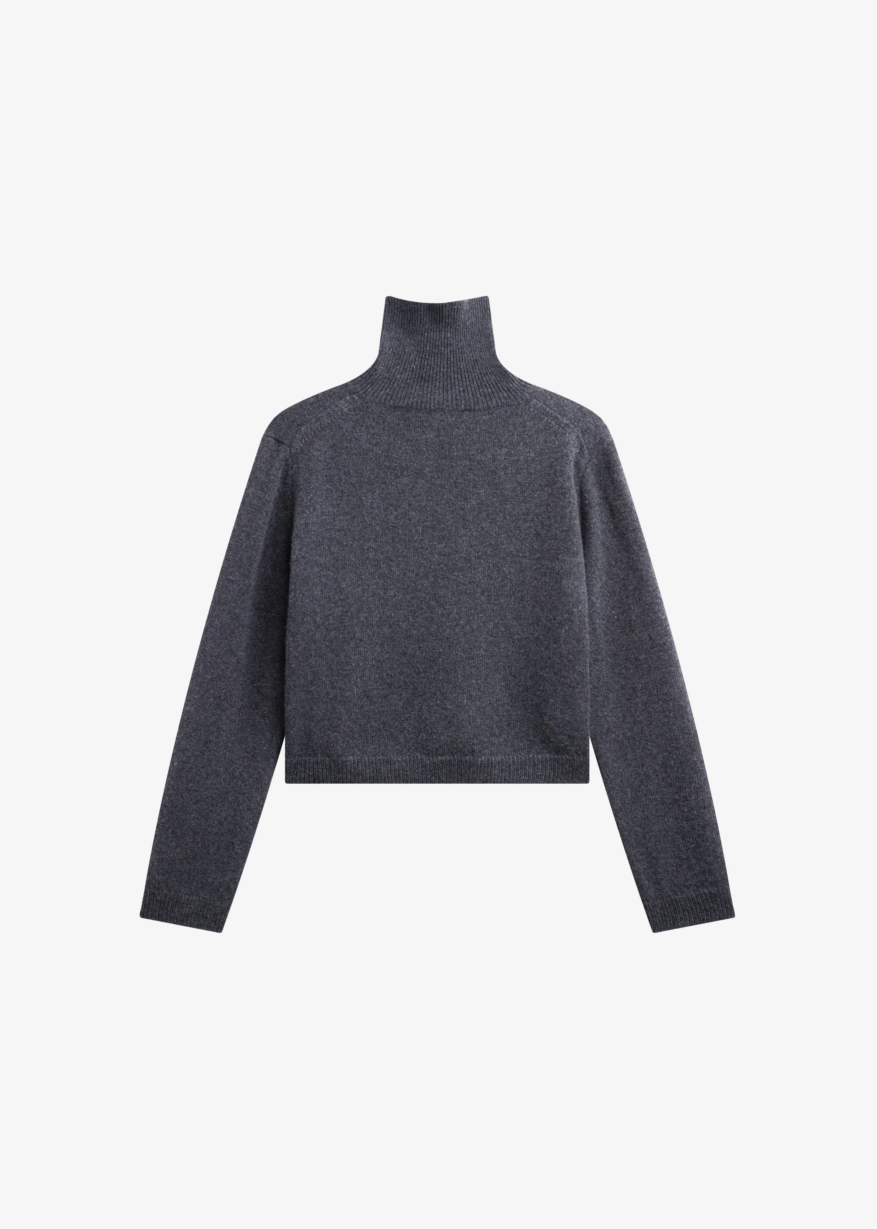 Grenaa Wool Turtleneck Sweater - Dark Grey - 1
