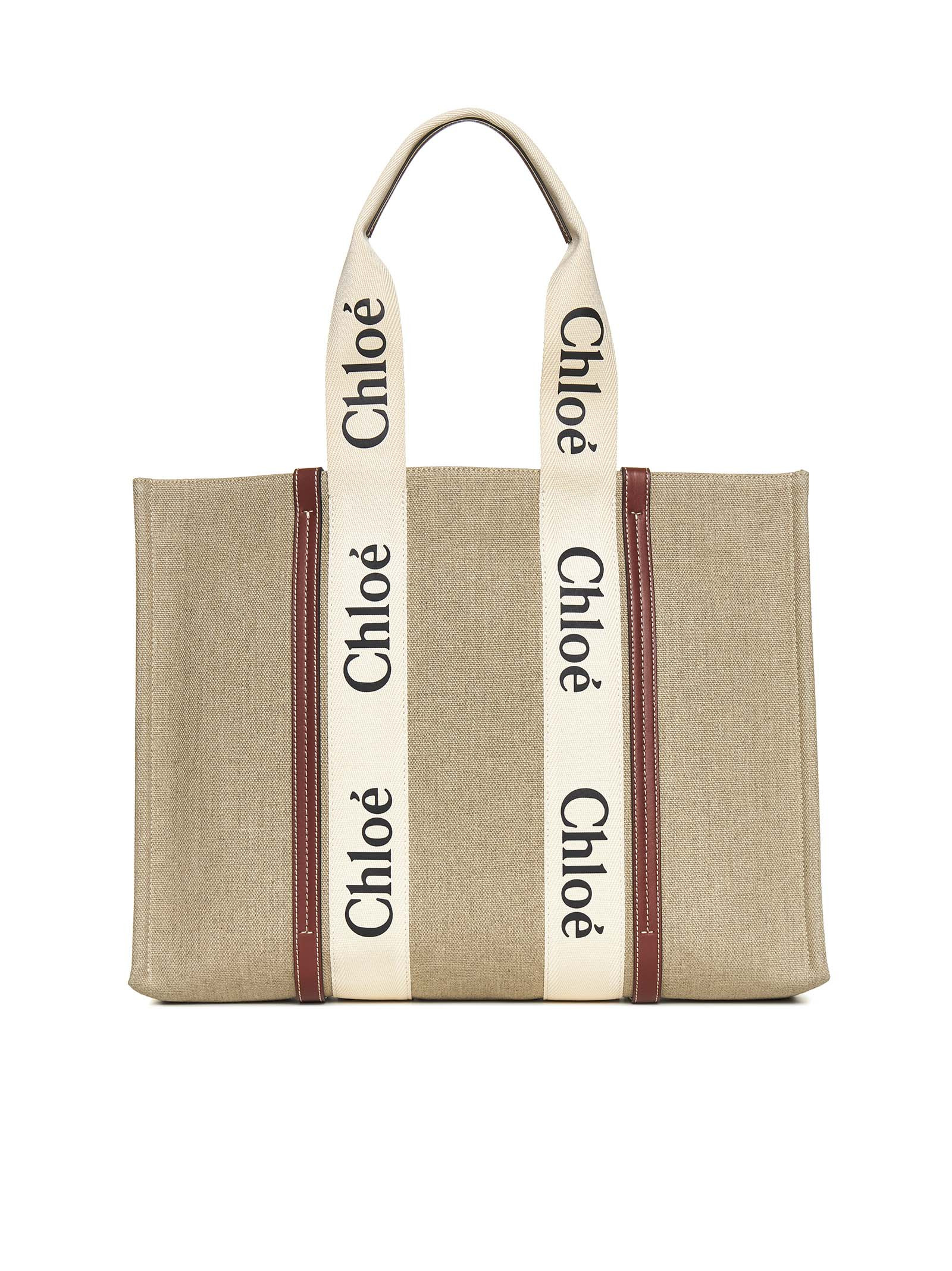 Woody linen tote bag - 1