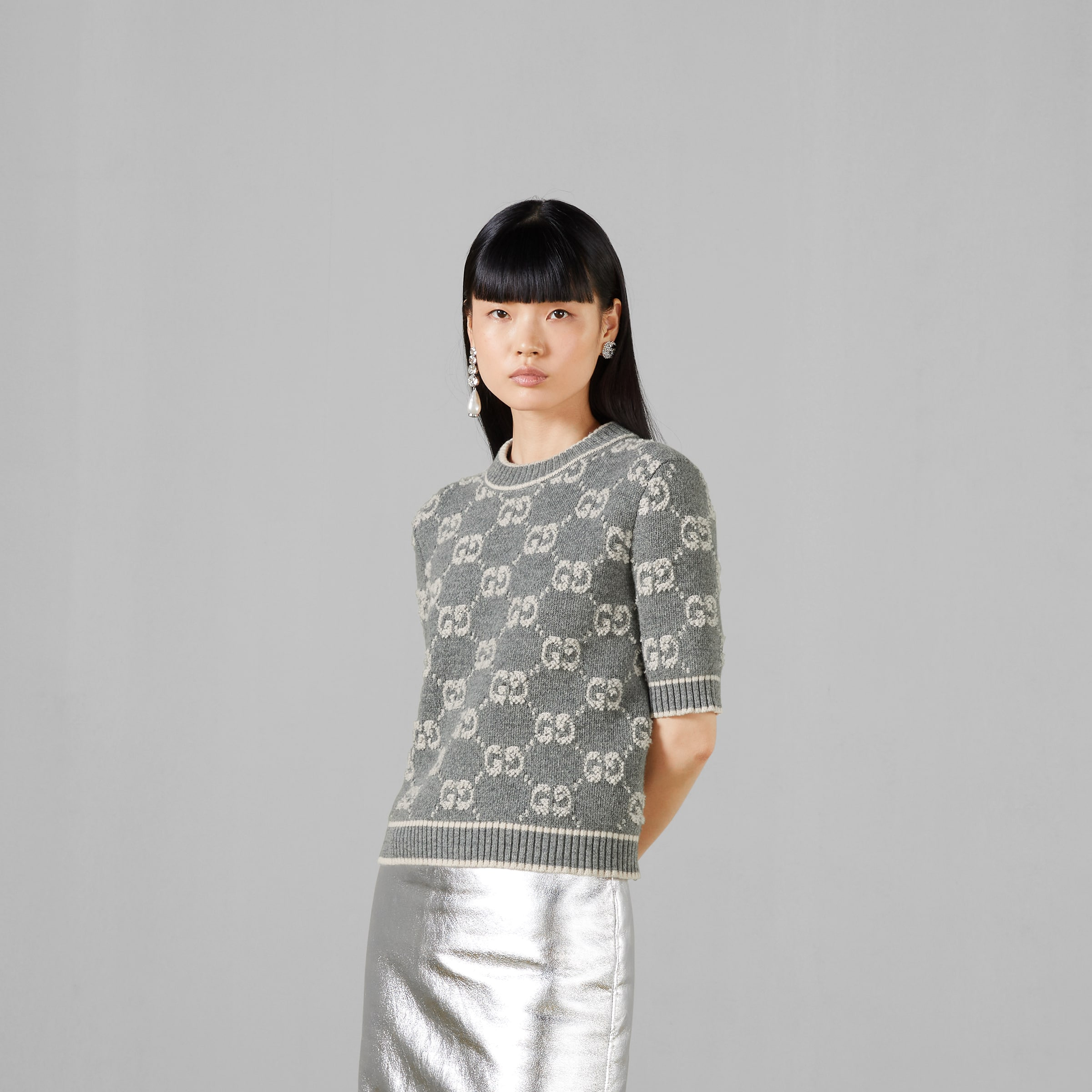 GG wool bouclé jacquard top - 5