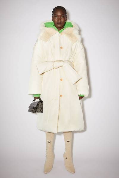 Acne Studios Belted long puffer jacket - White outlook