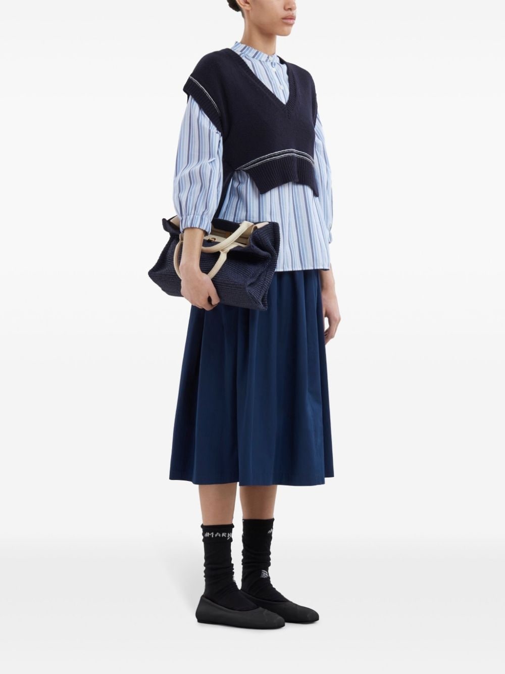 A-line cotton midi skirt - 2