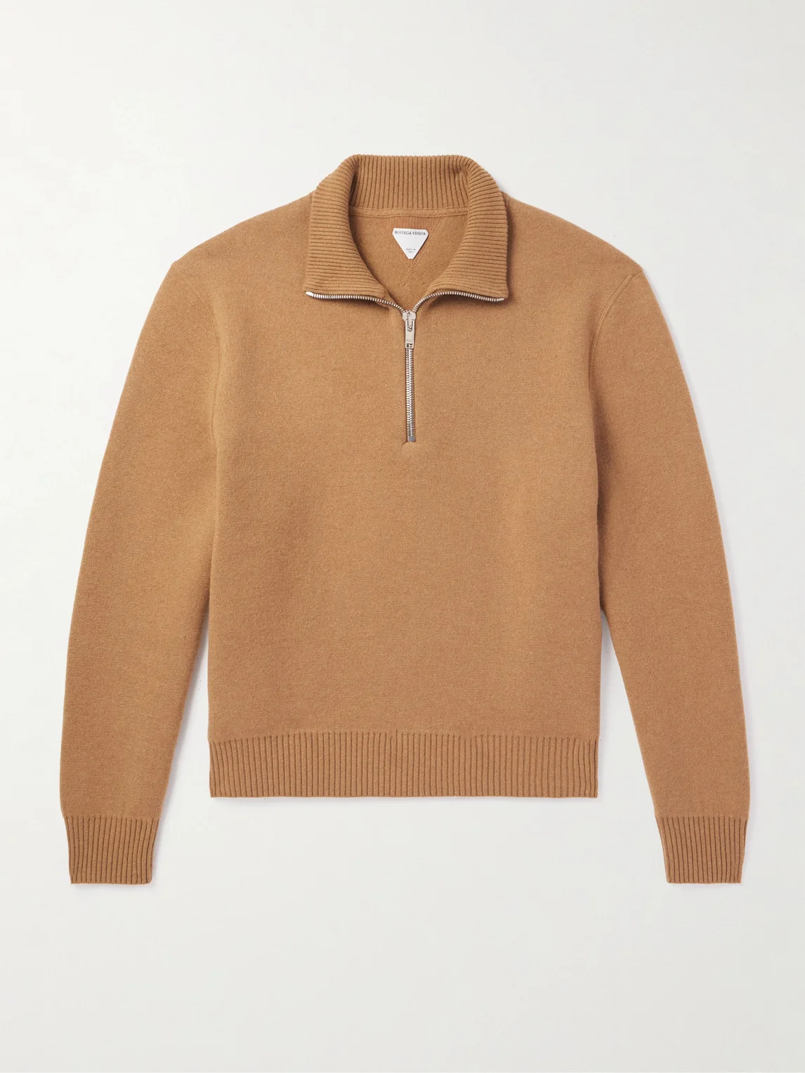 Ribbed Cashmere-Blend Half-Zip Sweater - 1