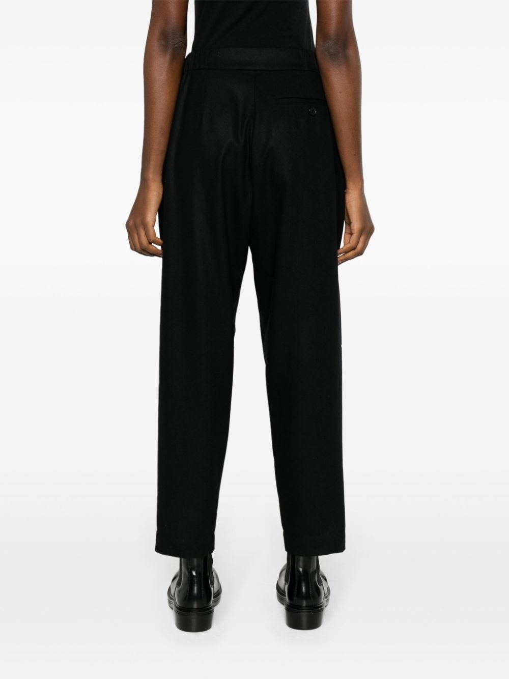rhinestone-embellished tapered wool trousers - 4