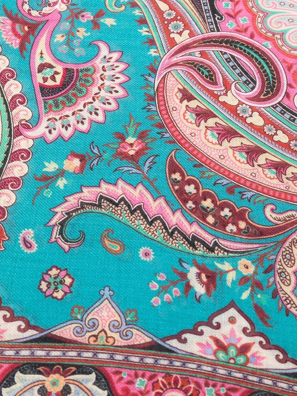 paisley print cashmere scarf - 3