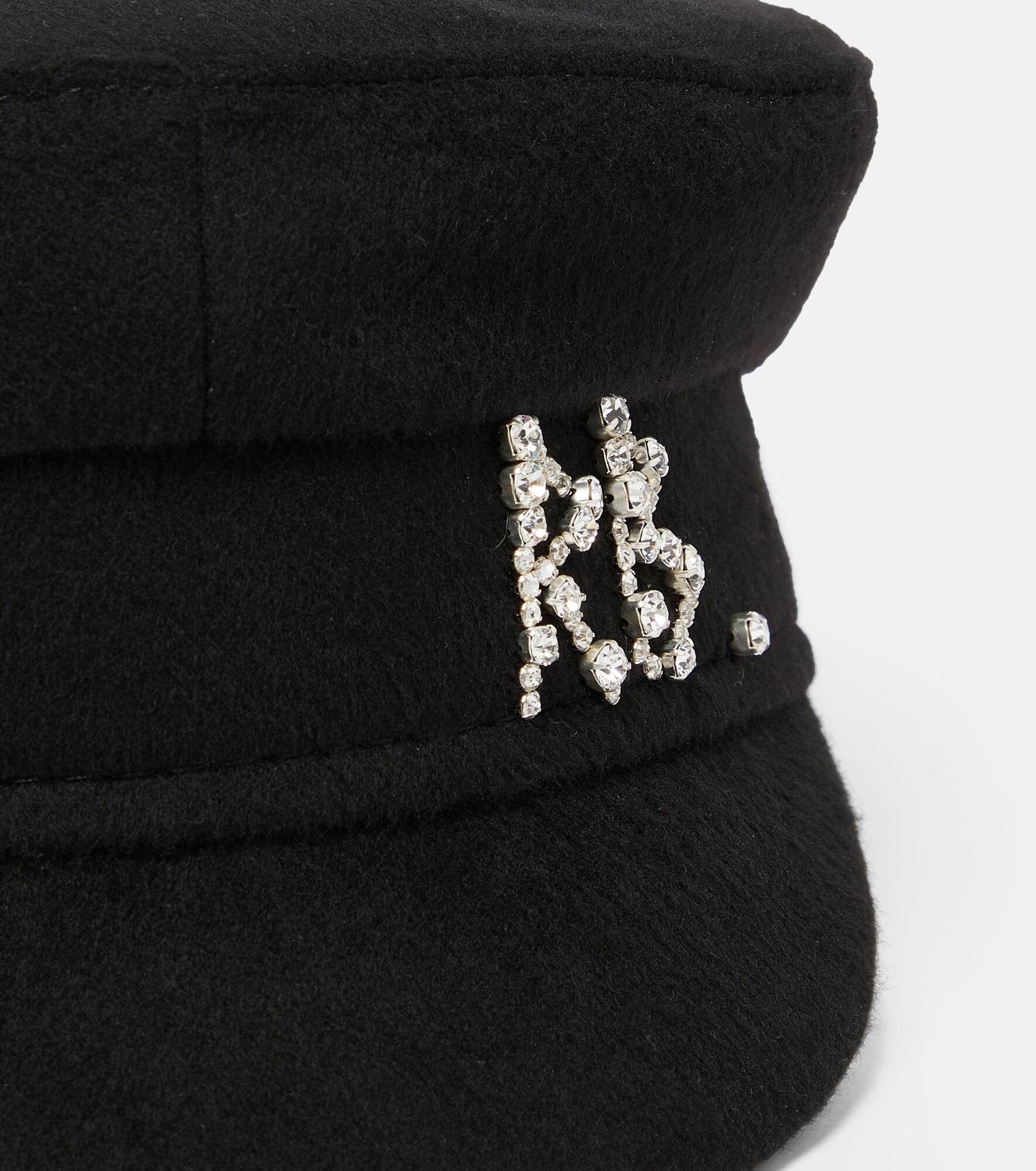 Embellished wool baker boy cap - 4