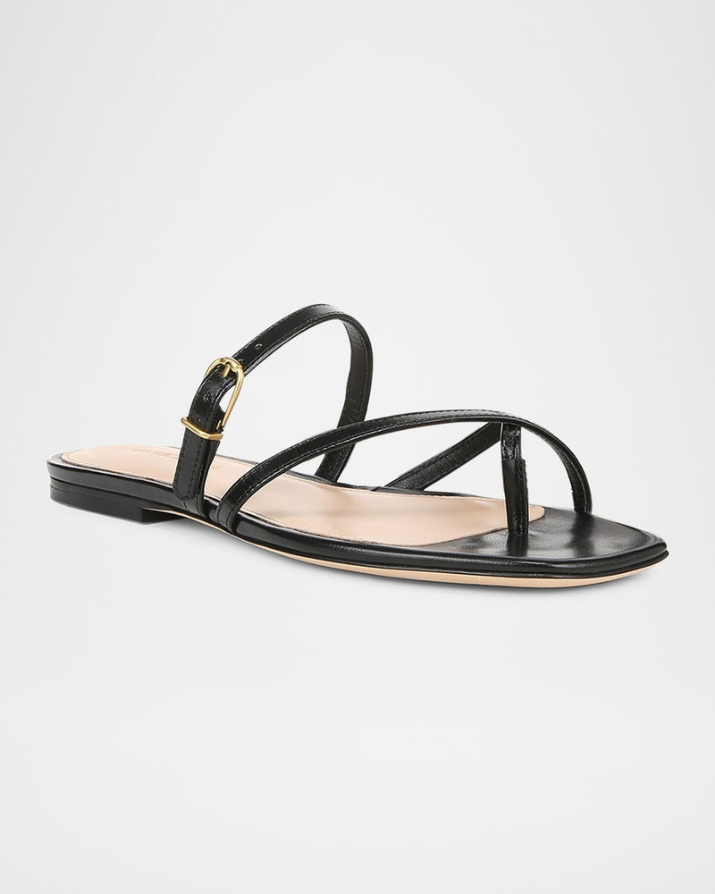 VERONICA BEARD Marthe Crisscross Buckle Flat Slide Sandals outlook