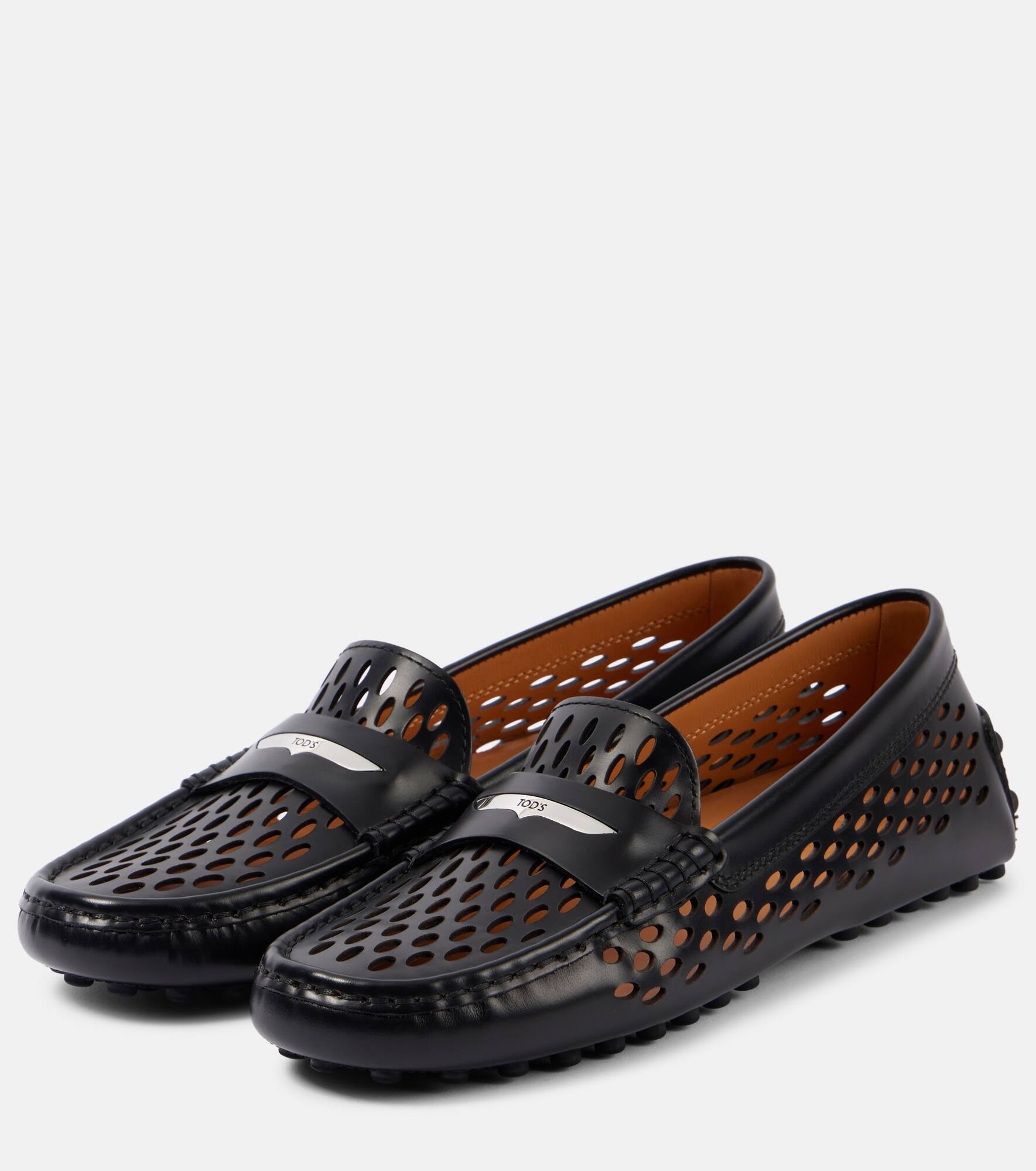 Gommino cutout leather driving shoes - 4
