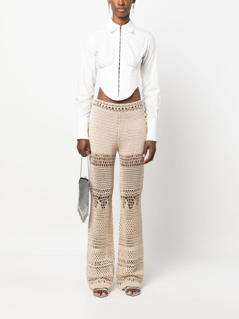 rabanne high-waisted knitted trousers outlook