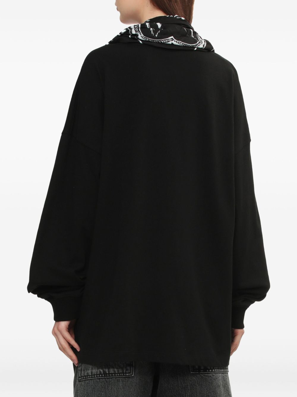 print-panel cotton sweatshirt - 4
