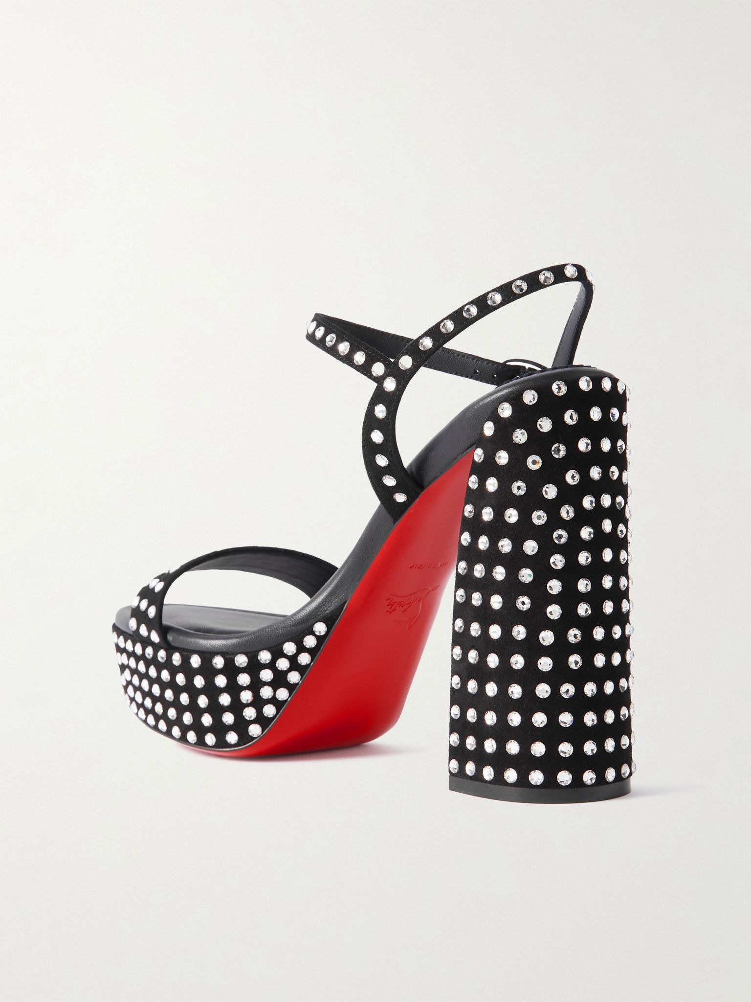 Movida Jane 130 crystal-embellished suede platform sandals Black - 3