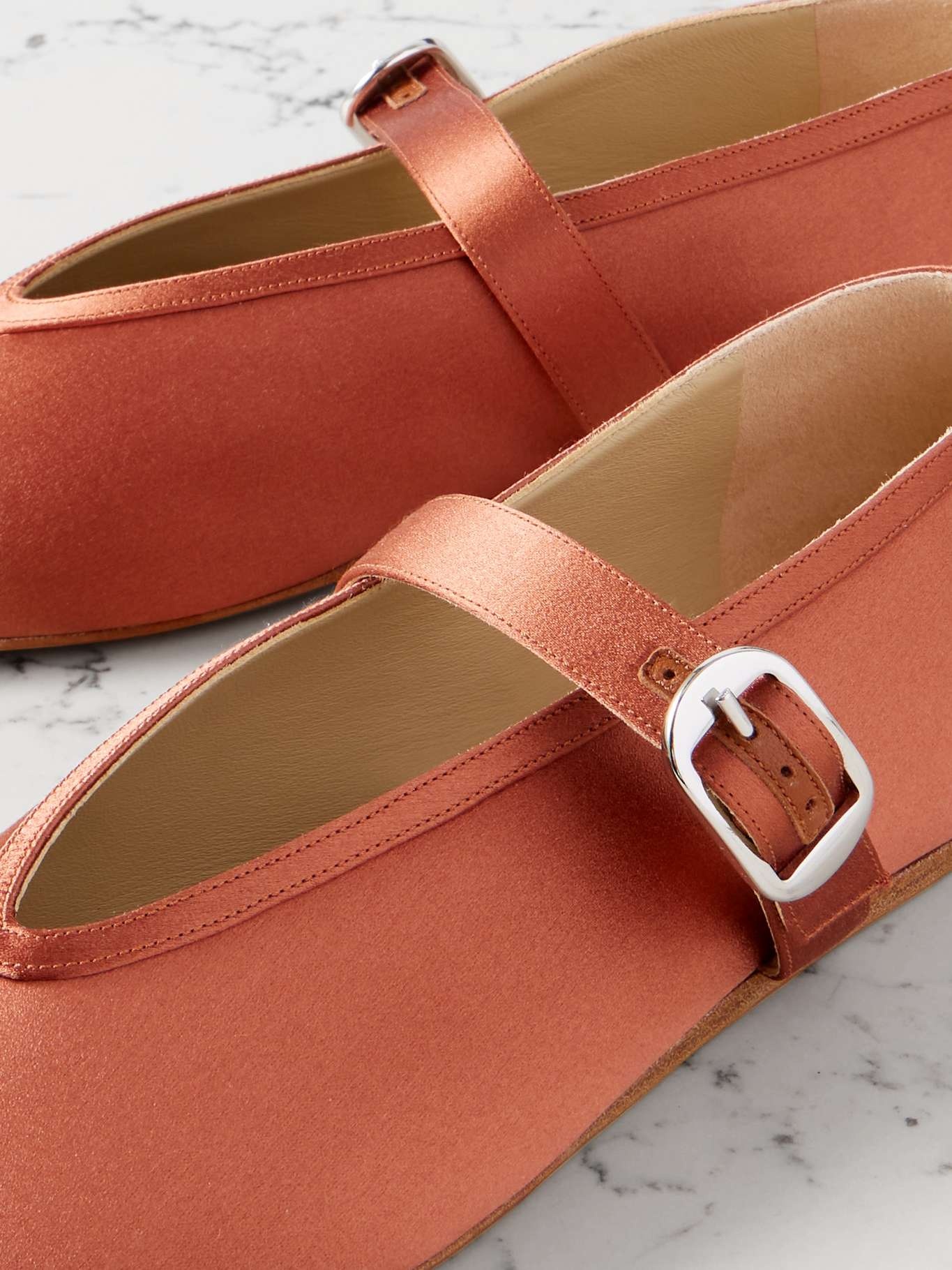Stella satin Mary Jane ballet flats - 4
