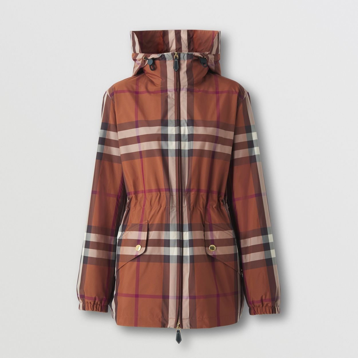Check Lightweight Short Parka - 1