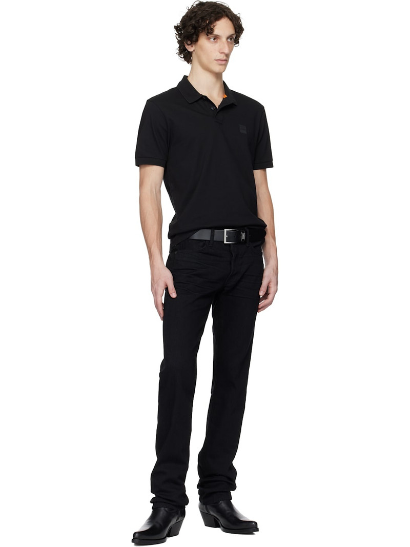 BOSS Black Slim-Fit Stretch-Cotton Logo Patch Polo outlook