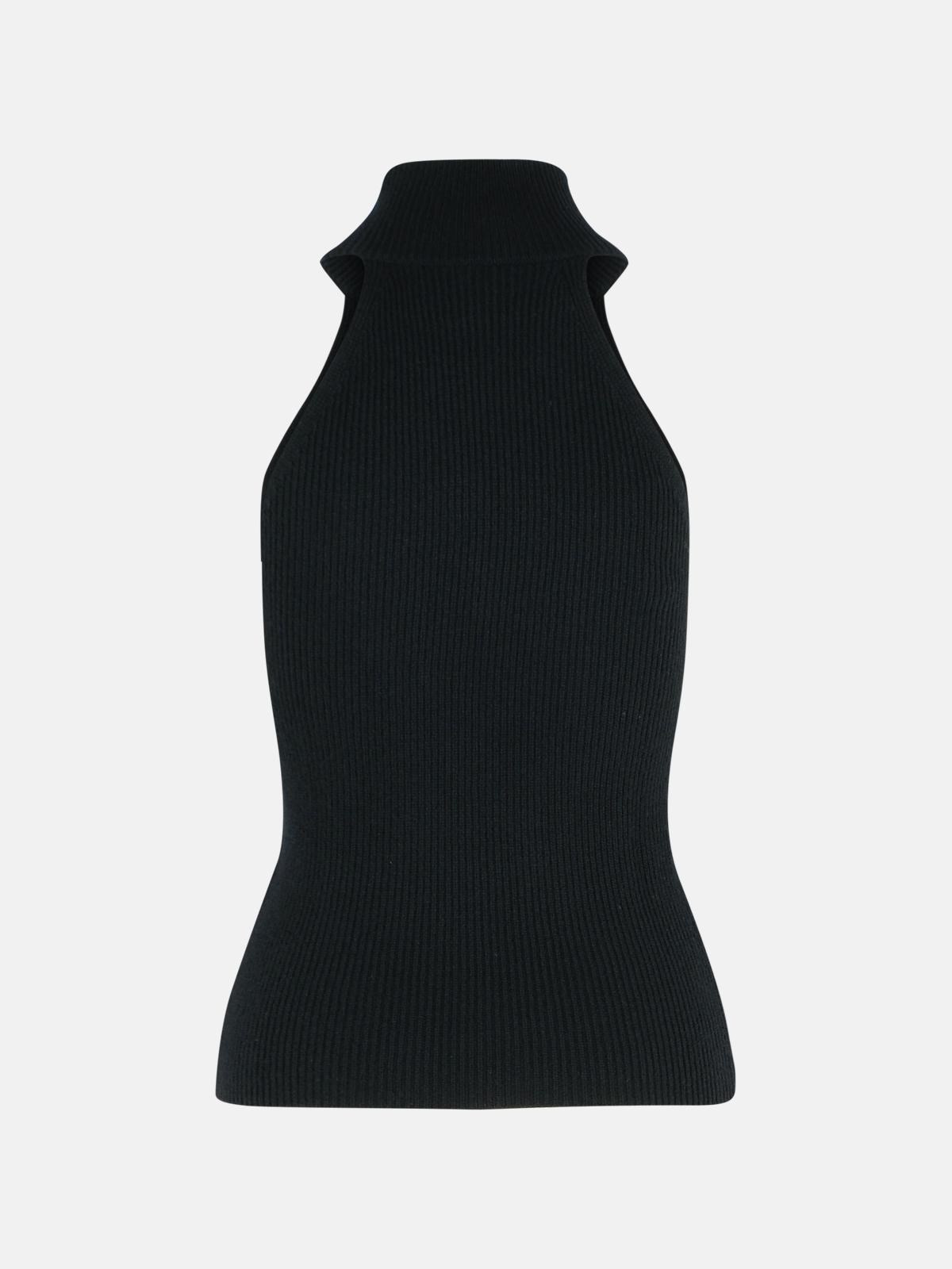 'FREYA' BLACK CASHMERE TOP - 3