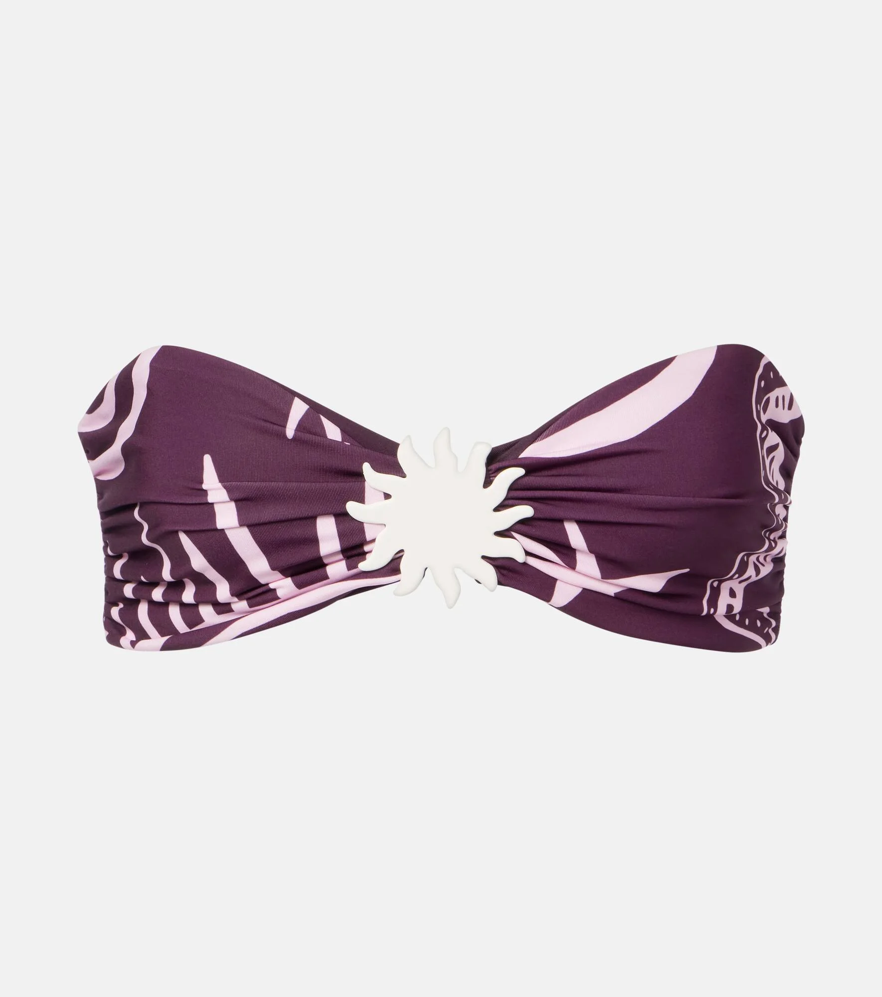 Maple printed bandeau bikini top - 1