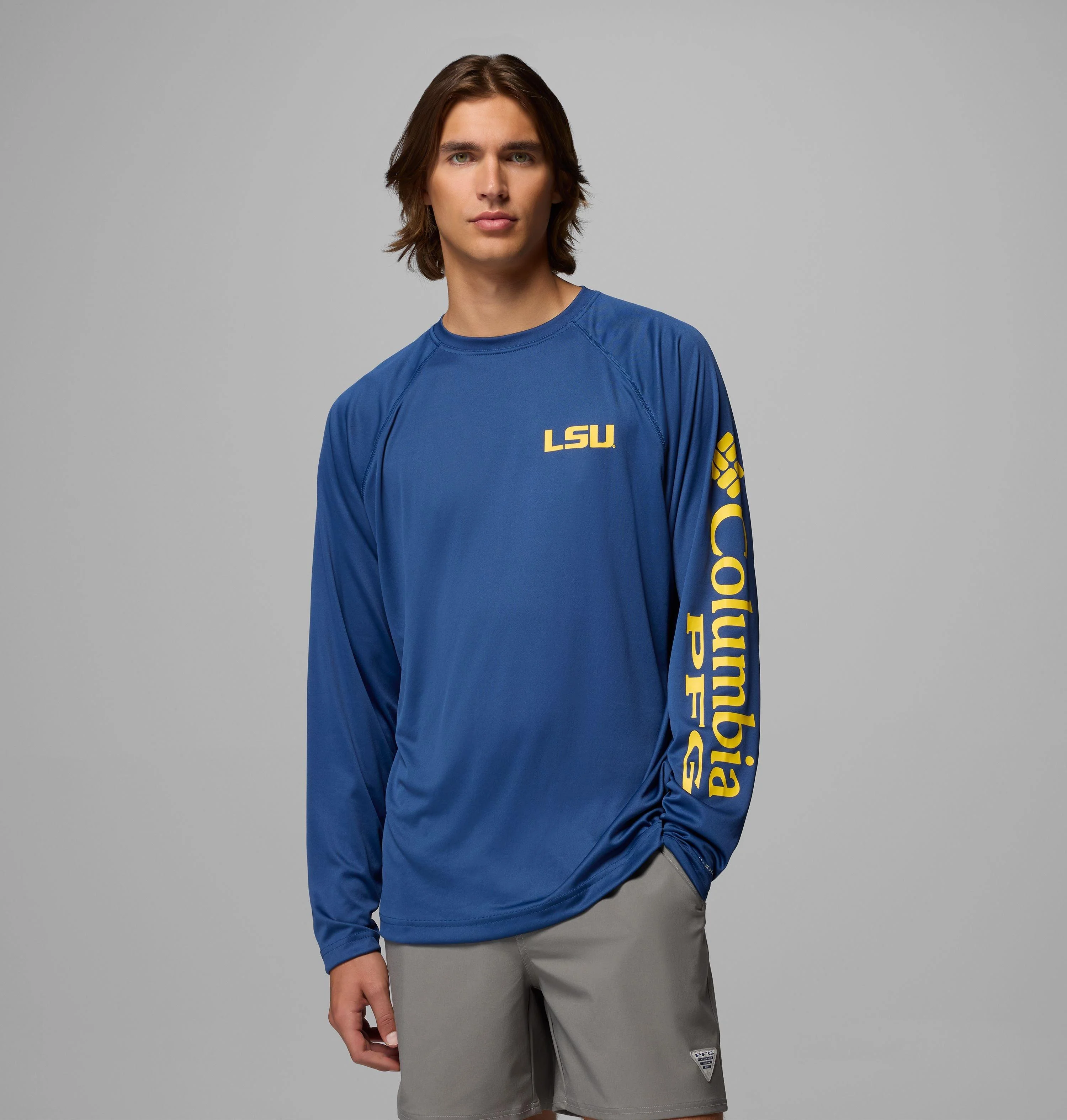 Men's Collegiate PFG Terminal Tackle Long Sleeve Shirt - LSU - 1