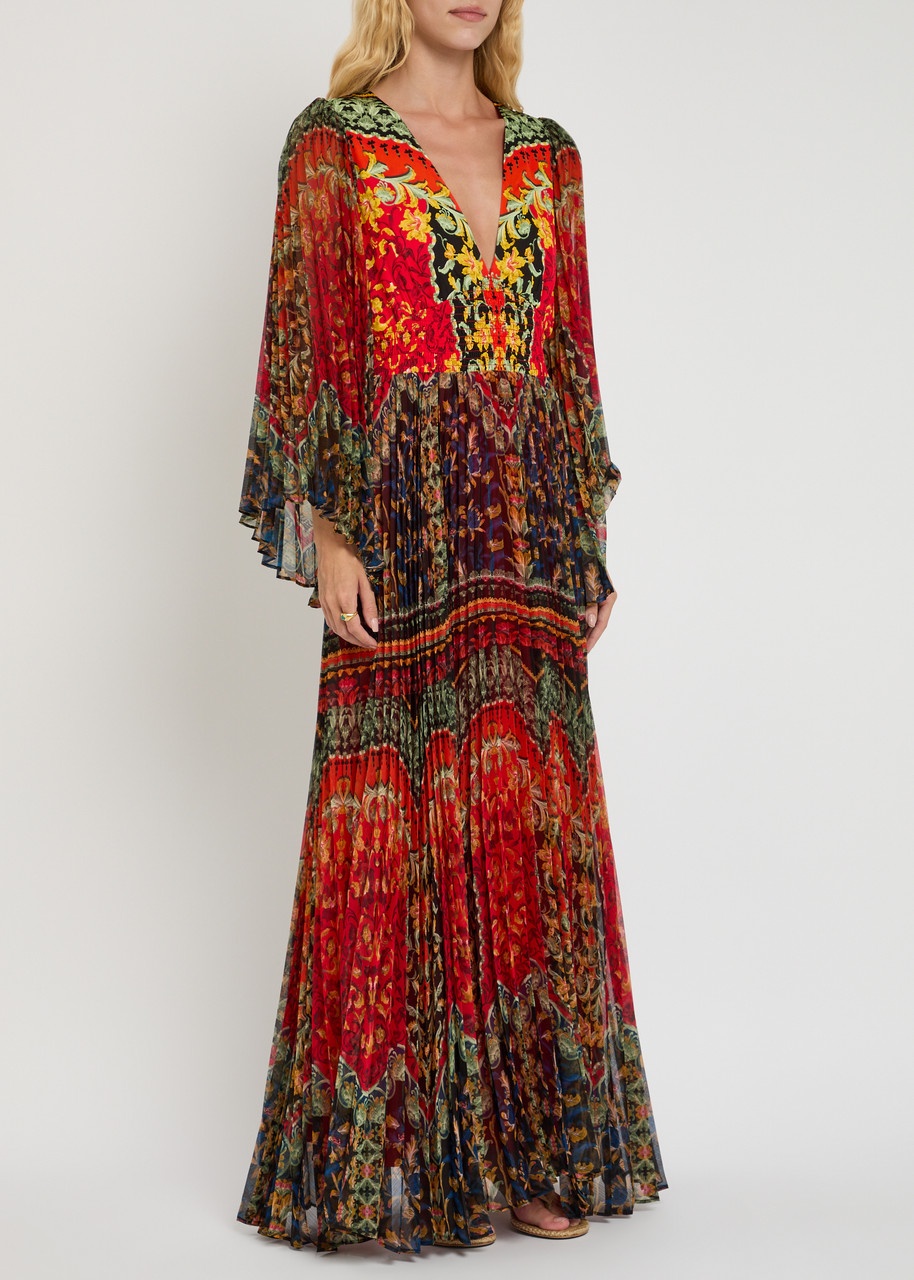 Alice + Olivia Bennett Floral-print Pleated Chiffon Maxi Dress - 2