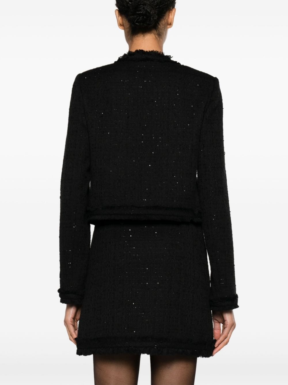 sequin-embellished tweed jacket - 4