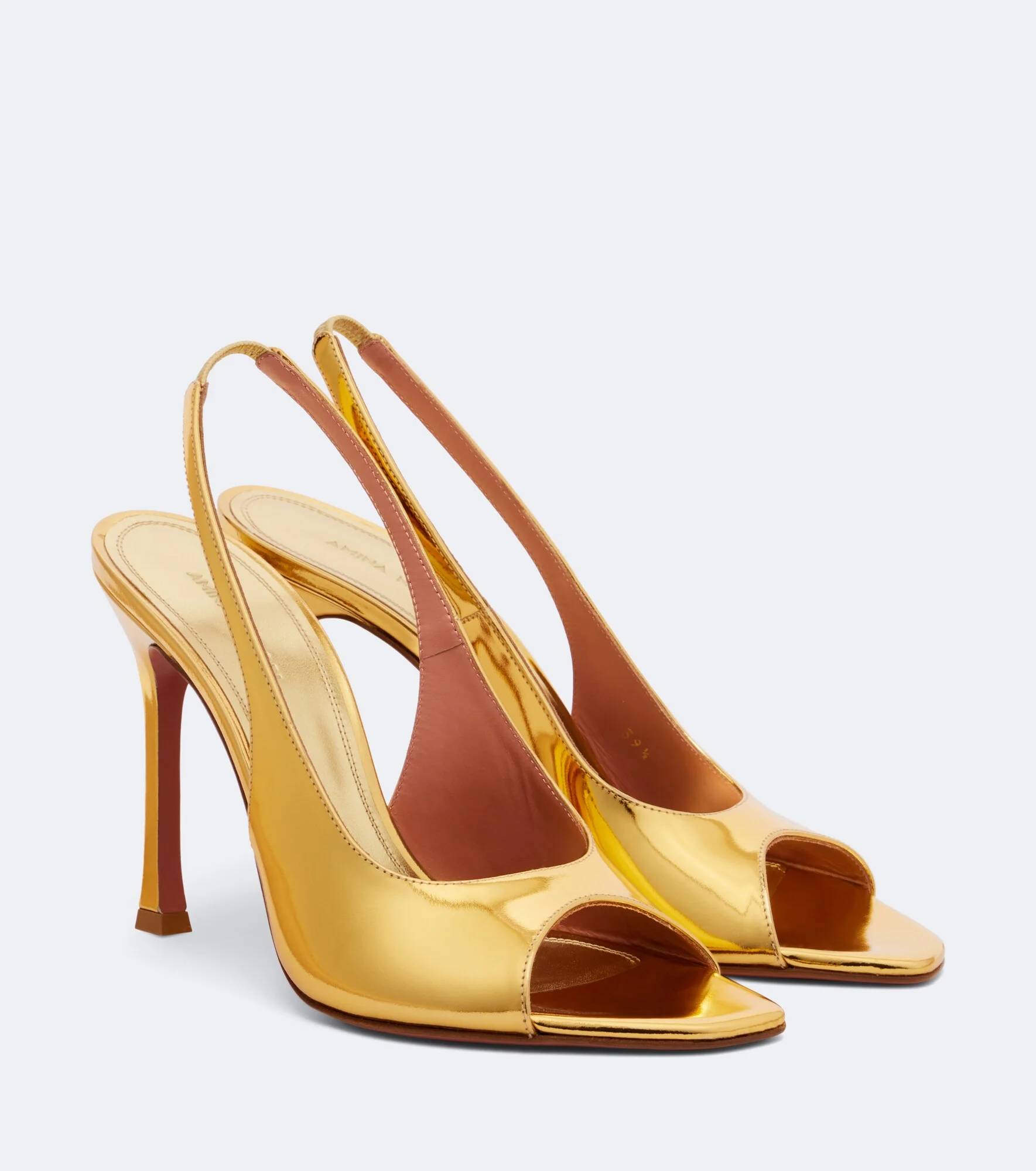 Alexa mirrored leather slingback sandals - 1