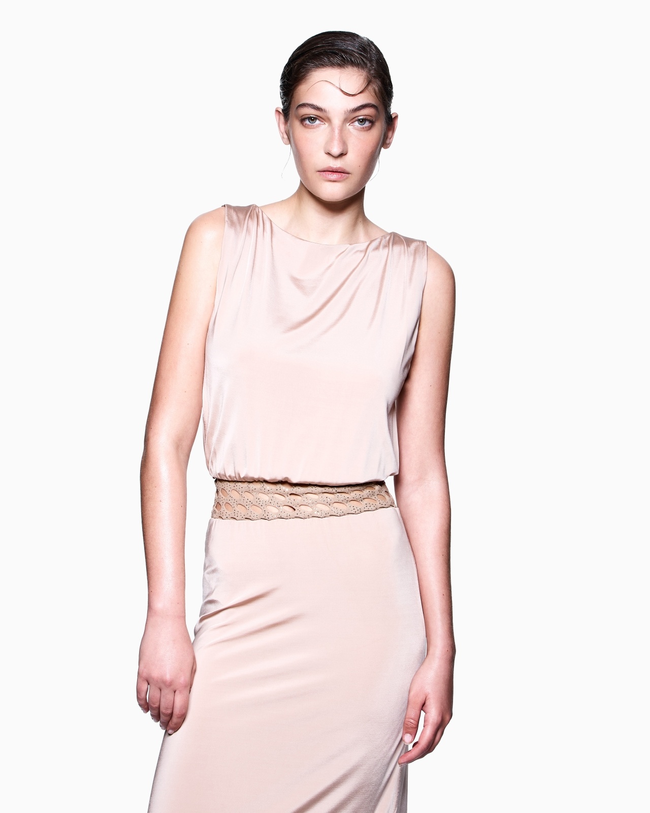 SHINY LONG VISCOSE JERSEY LONG DRESS - 4