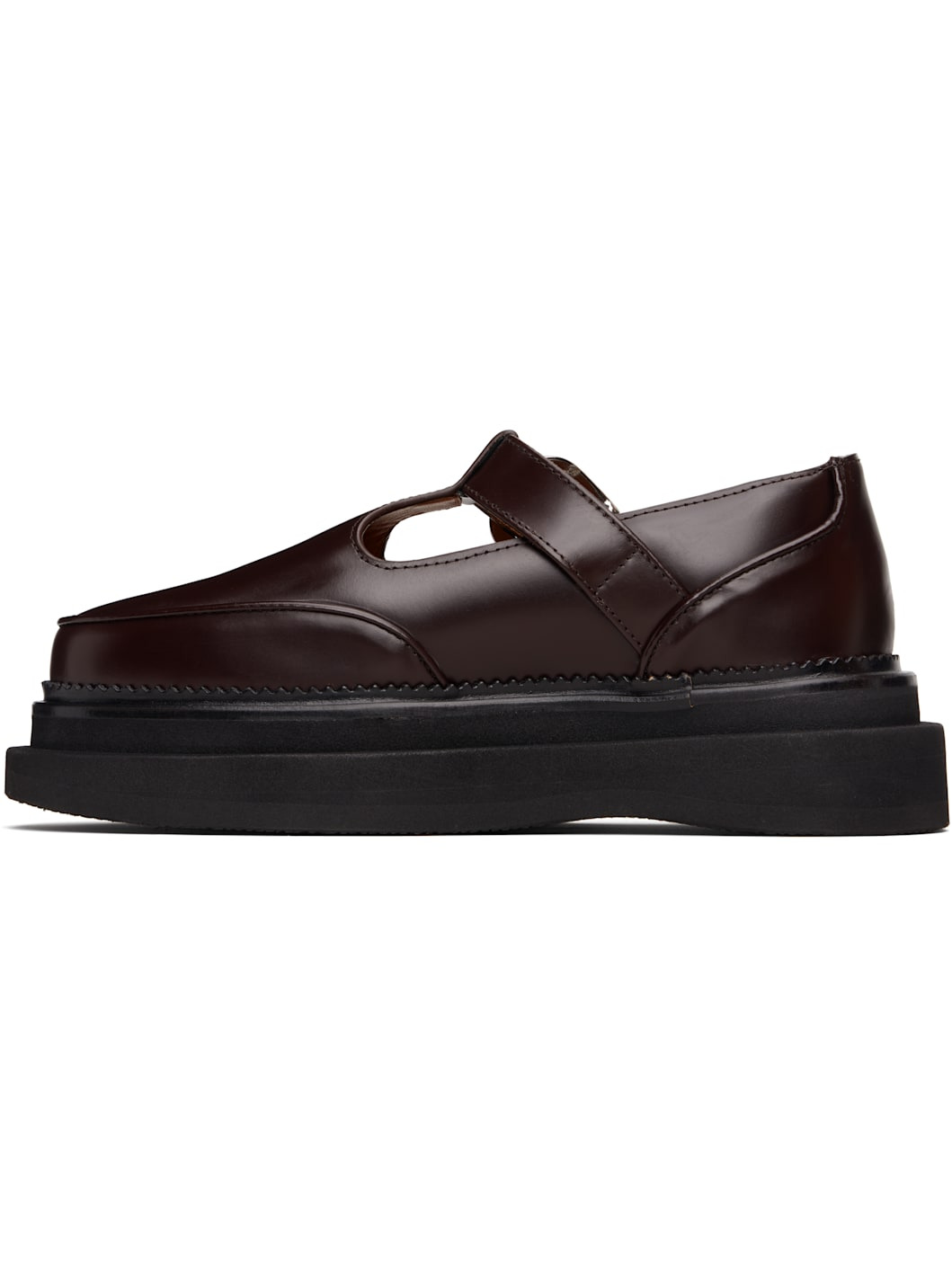 SSENSE Exclusive Brown T-Bar Mary Jane Loafers - 3