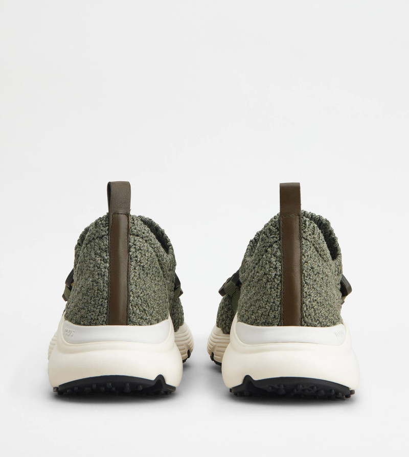 Tod's SLIP-ON SNEAKERS IN FABRIC - GREEN outlook