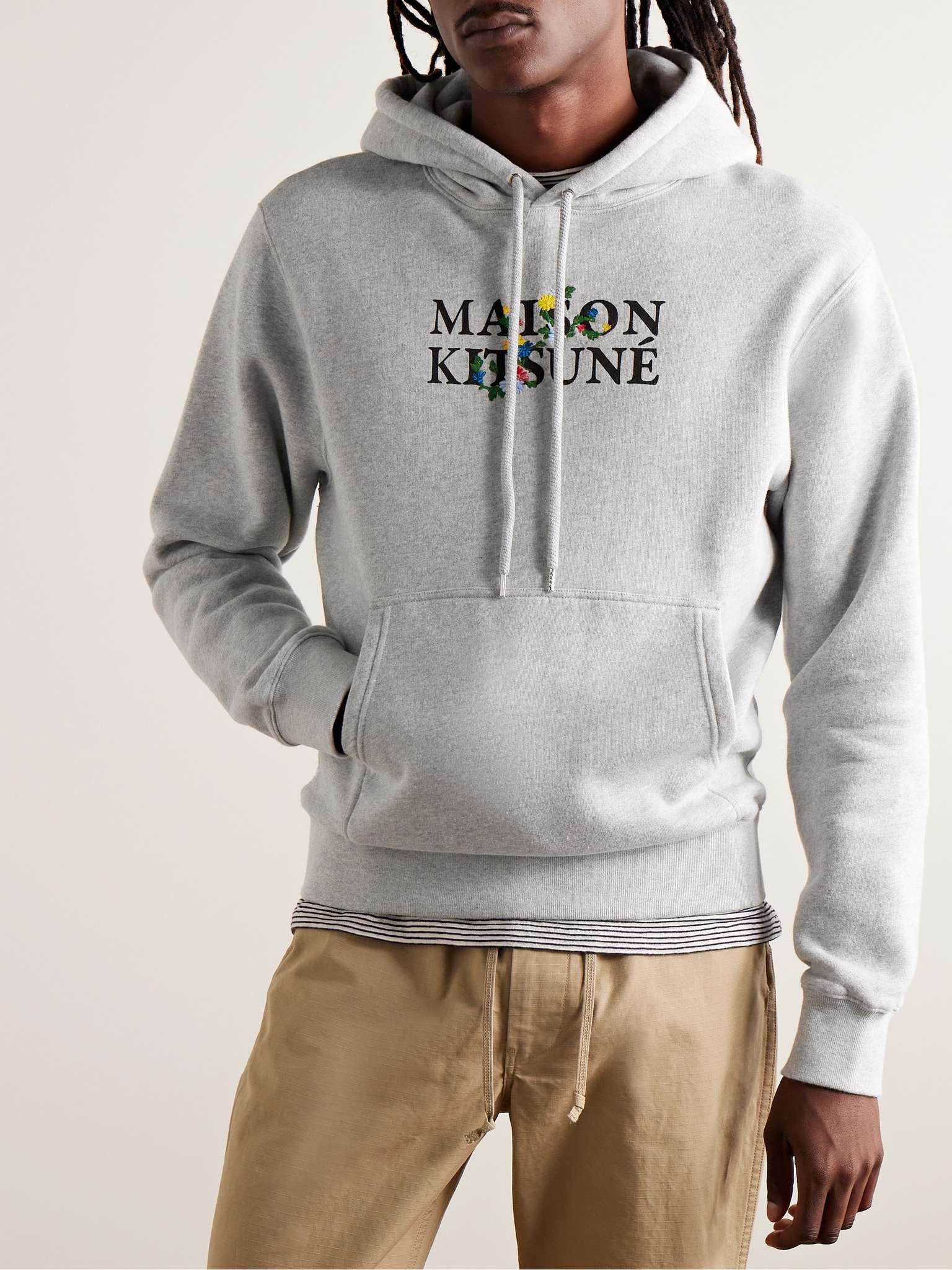 Embroidered Logo-Print Cotton-Jersey Hoodie - 3