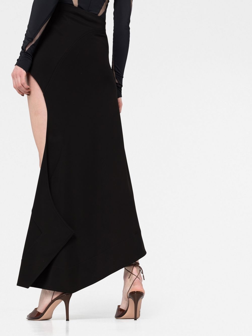 asymmetric draped maxi skirt - 5