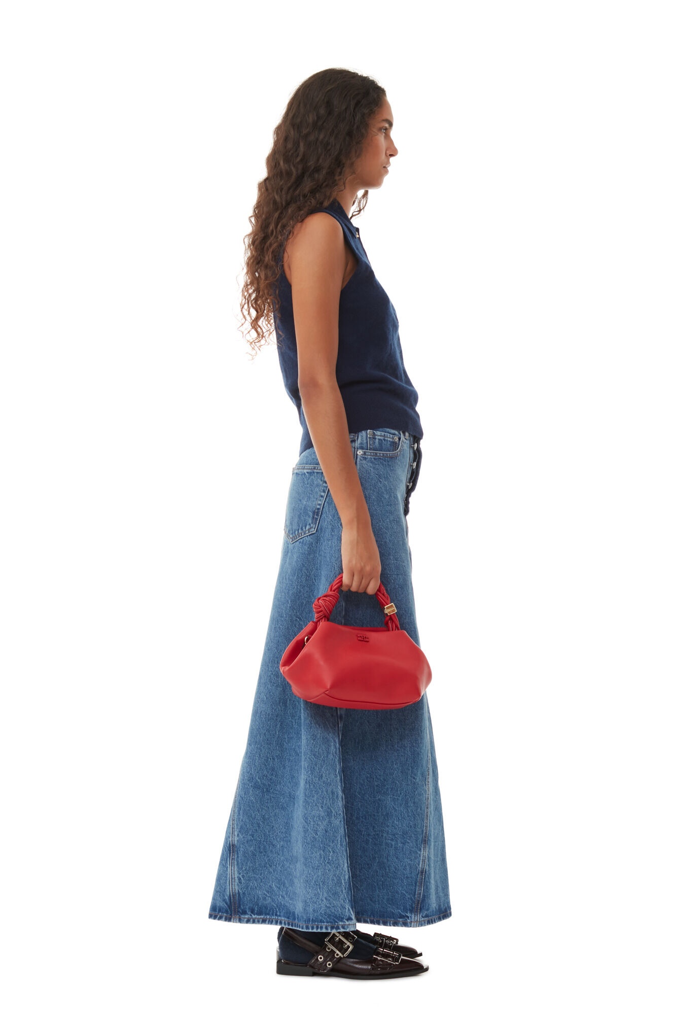 RED SMALL GANNI BOU BAG - 8