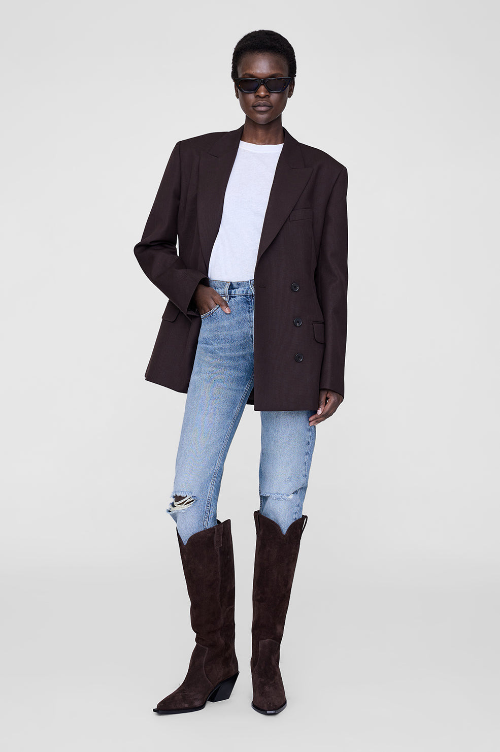 Tall Tania Boots - Dark Brown Suede - 2