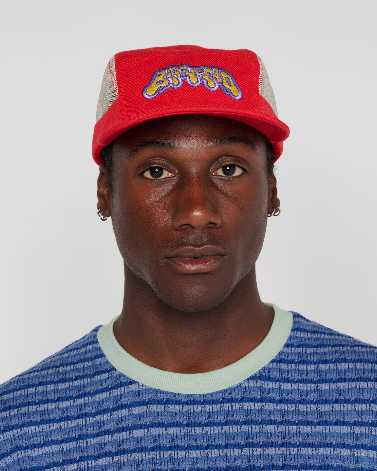 Mesh Panel Camp Hat - Red - 4