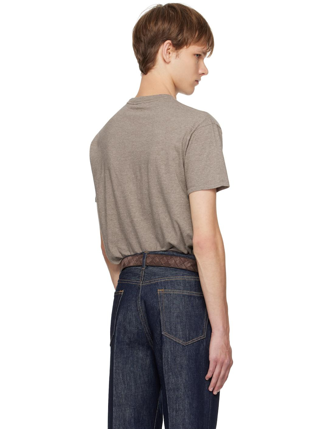 Brown Seamless Crew Neck T-shirt - 3