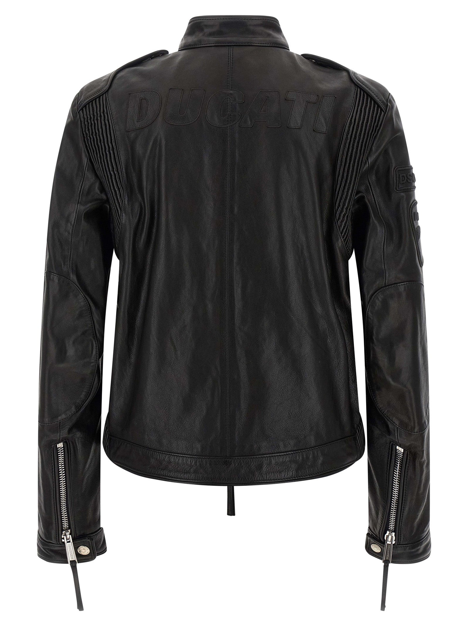Dsquared2 X Ducati Capsule Leather Jacket Puffer Jackets Black - 2