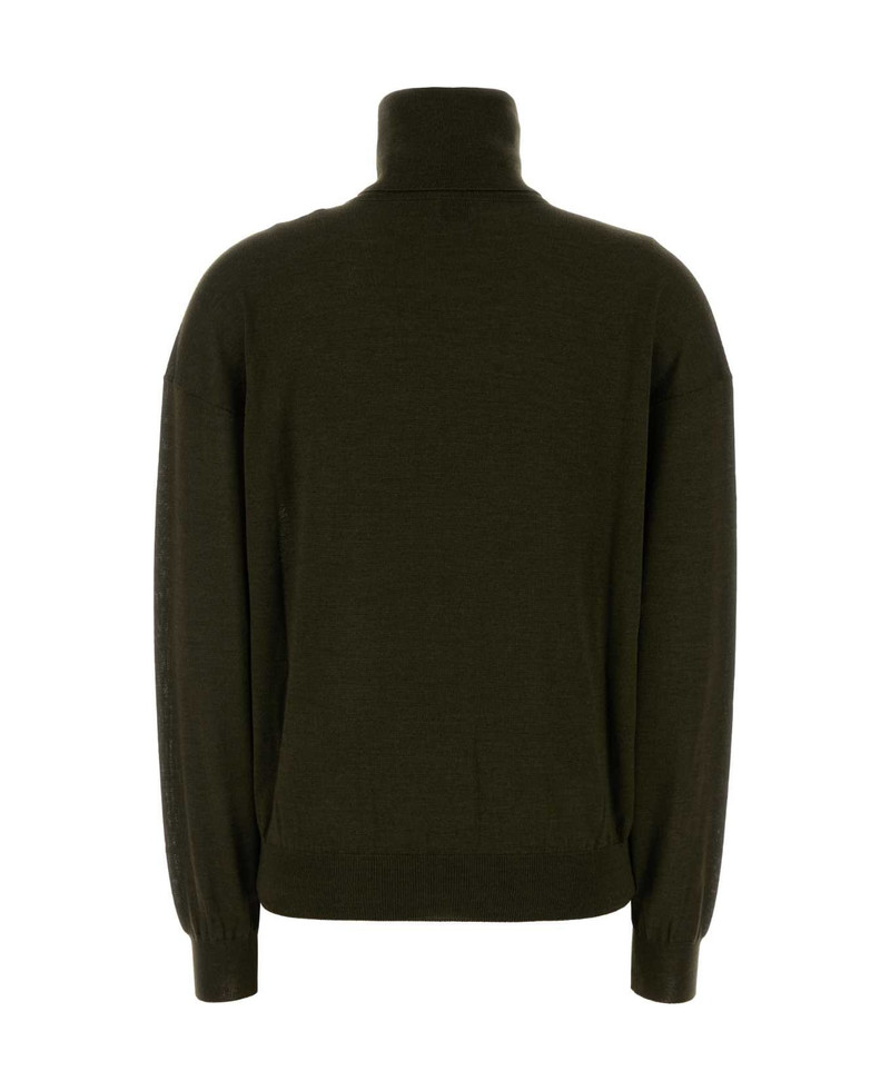 SAINT LAURENT Olive Green Cashmere Blend Sweater outlook
