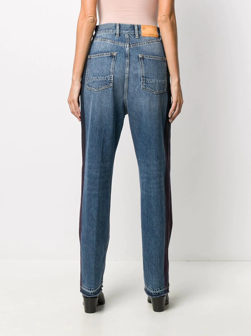 side-stripe straight-leg jeans - 4