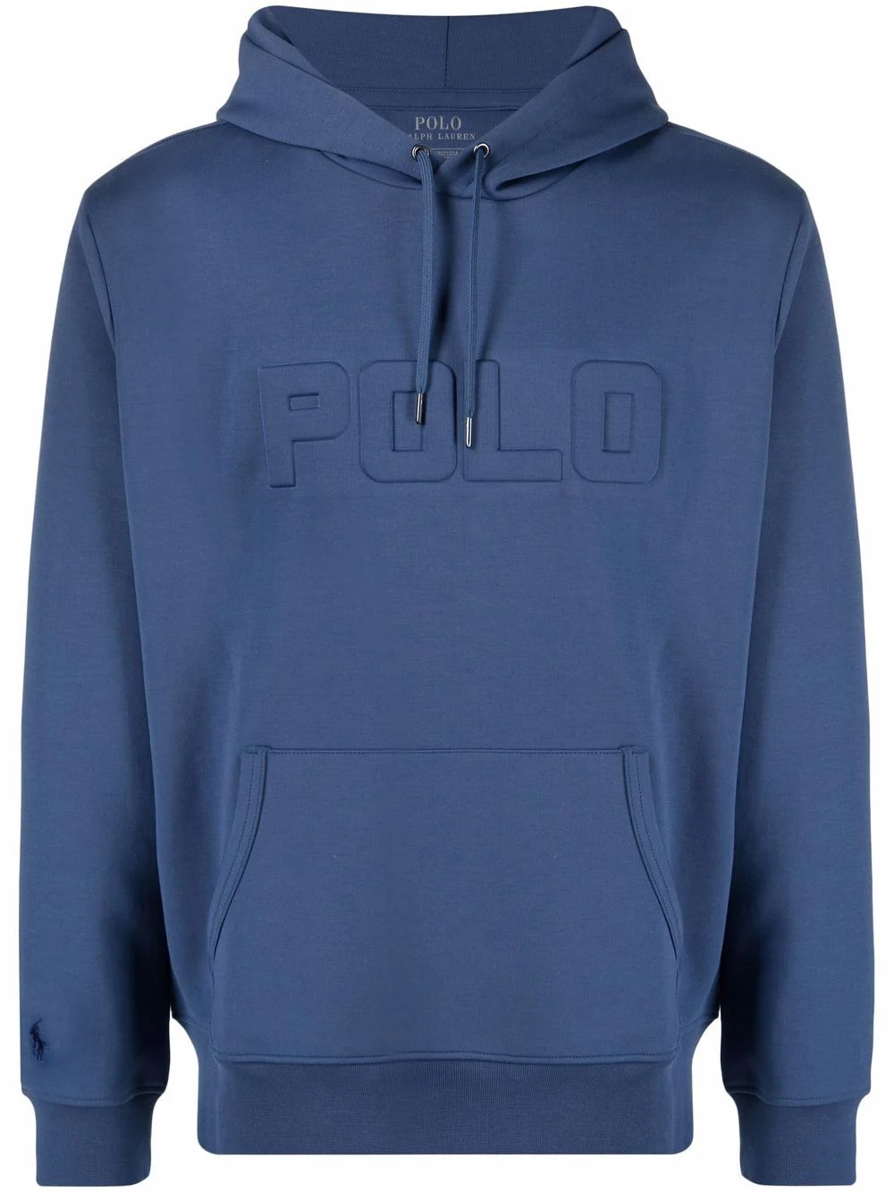 embossed-logo drawstring hoodie - 1