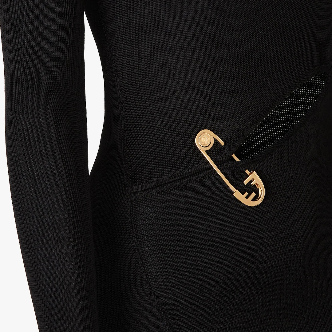 Fendace dress in black viscose - 3