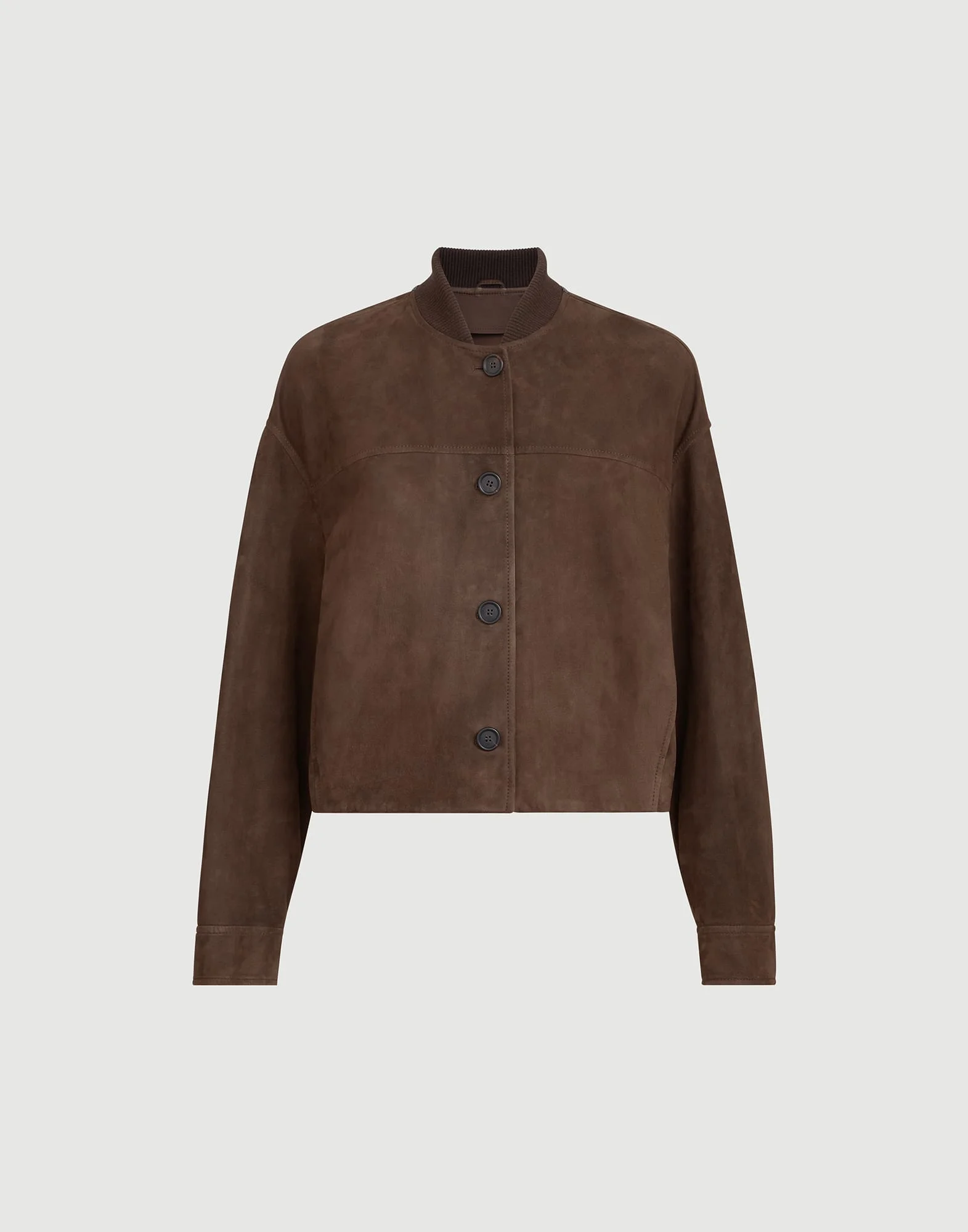 Couture suede outerwear jacket with monili - 1