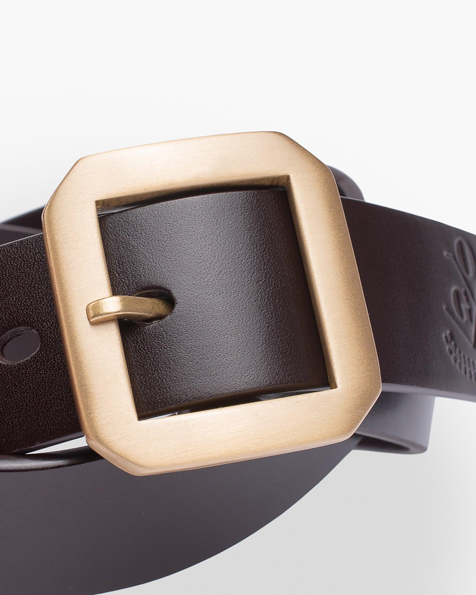 OGL-BELT-FULL-SPGAR-BRN OGL Single Prong Garrison Buckle Leather Belt  - Brown - 3