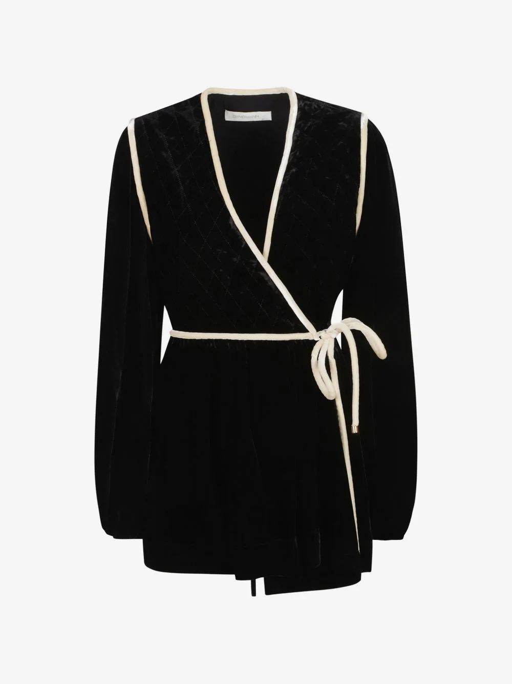 quilted velvet jacket - 1