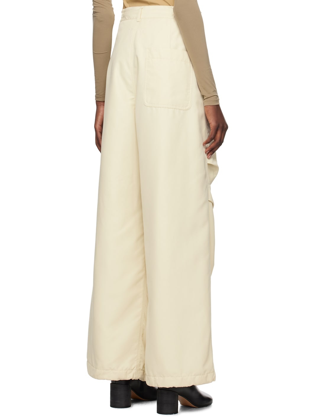 Off-White Wide-Leg Trousers - 3
