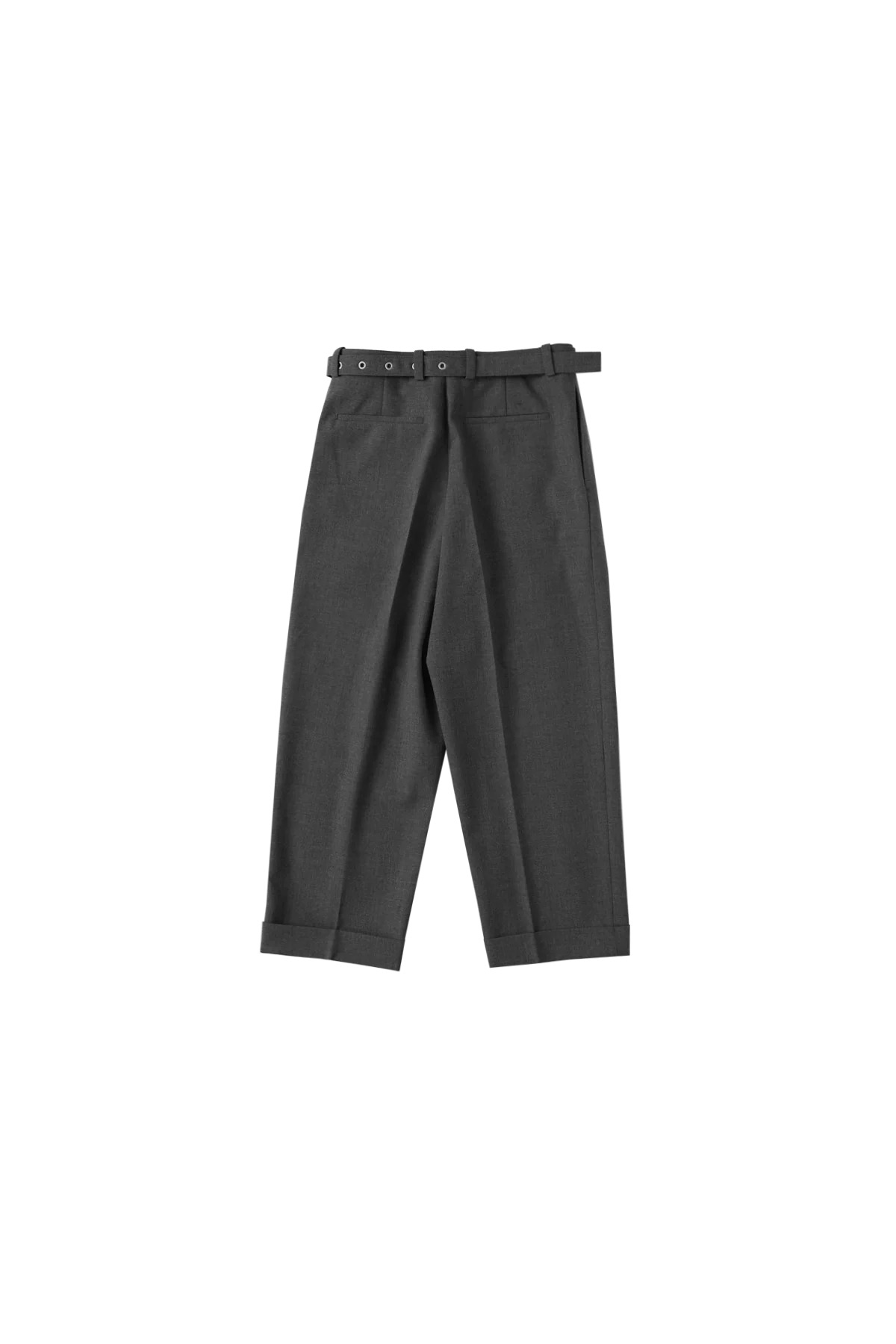 Jil Sander Wool Canvas Belted Trousers Volcanic Glass - 2