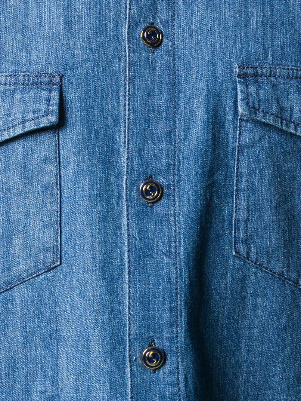 Interlocking G buttons denim shirt - 5